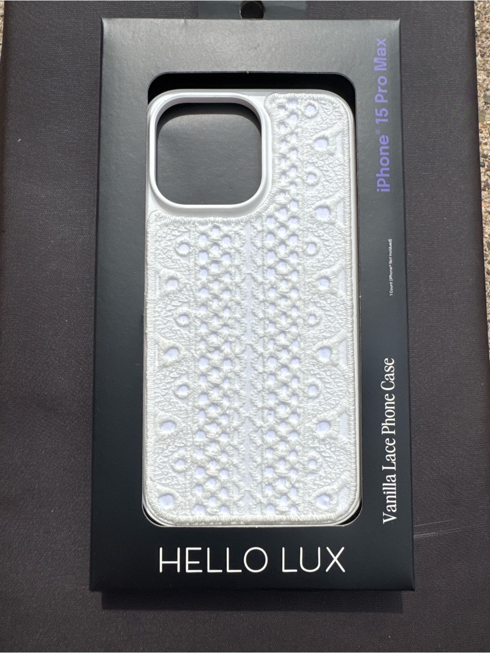 Hello Lux Vanilla Lace Phone Case for iPhone 15 Pro Max - White
